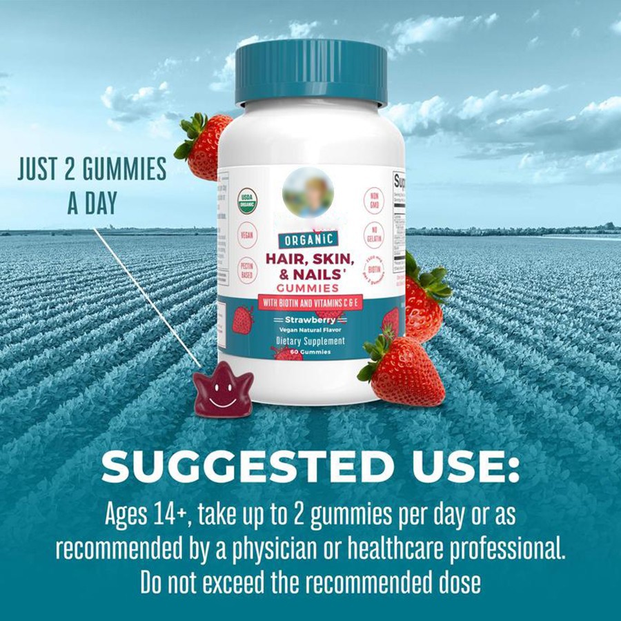 Organic Strawberry Hair Skin Nails Gummies suppliers